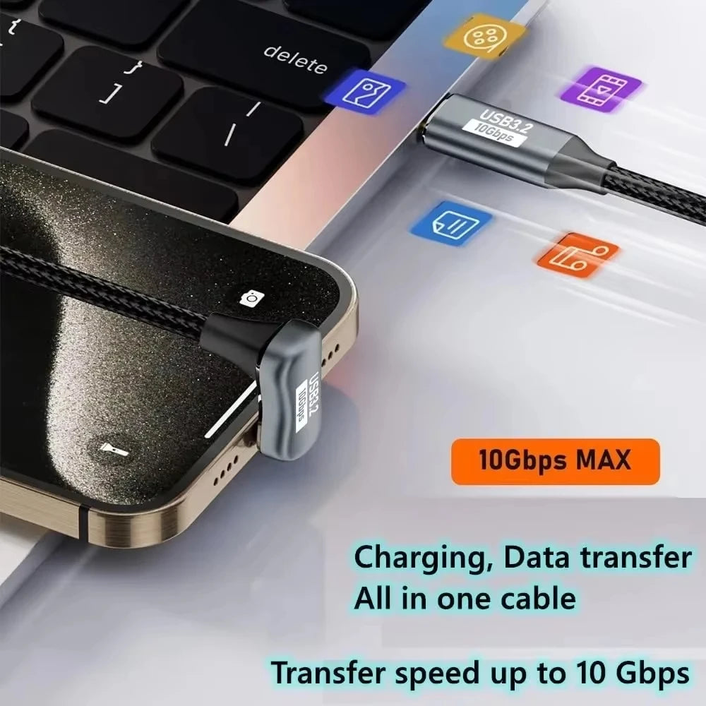 USB-C to USB-C U-Shape Cable PD 100W 10Gbps 4K@60Hz USB-C Cable HIP