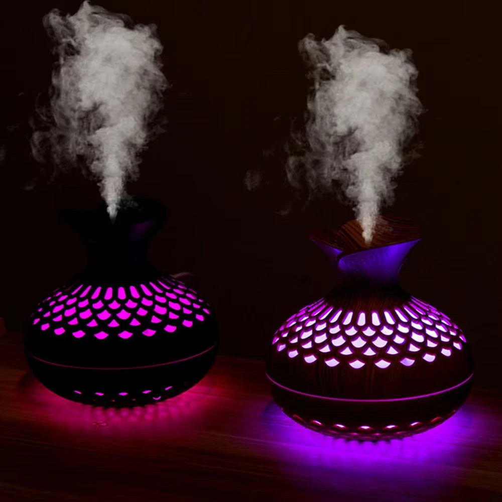 Wood Grain Mini USB Humidifier & Aroma Diffuser 300ml Ultrasonic Humidifier Diffuser HIP