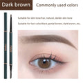 Novo Color Double Eyebrow Pencil with Brush Waterproof Lasting Extremely Slim Sketch Eye Brow Tattoo Pen Eye Makeup Cosmetic HIP 01(Dark Brown)
