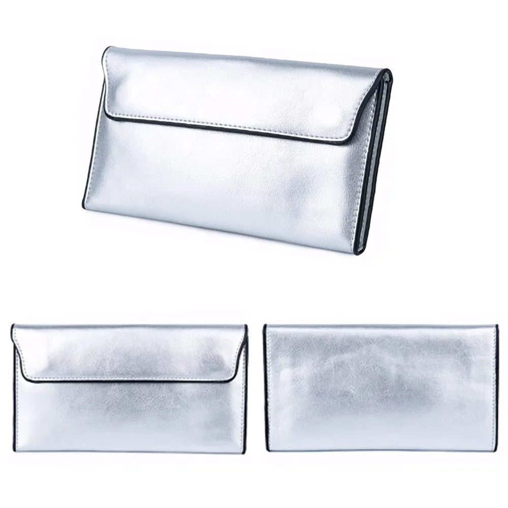 Genuine Leather Women's Long Wallet – Slim Clutch Purse Leather Wallet Clutch HIP