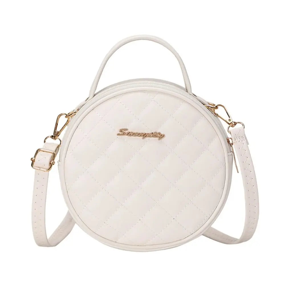 Embroidered Round Crossbody Bag – PU Leather Women's Purse Crossbody Shoulder Bag HIP