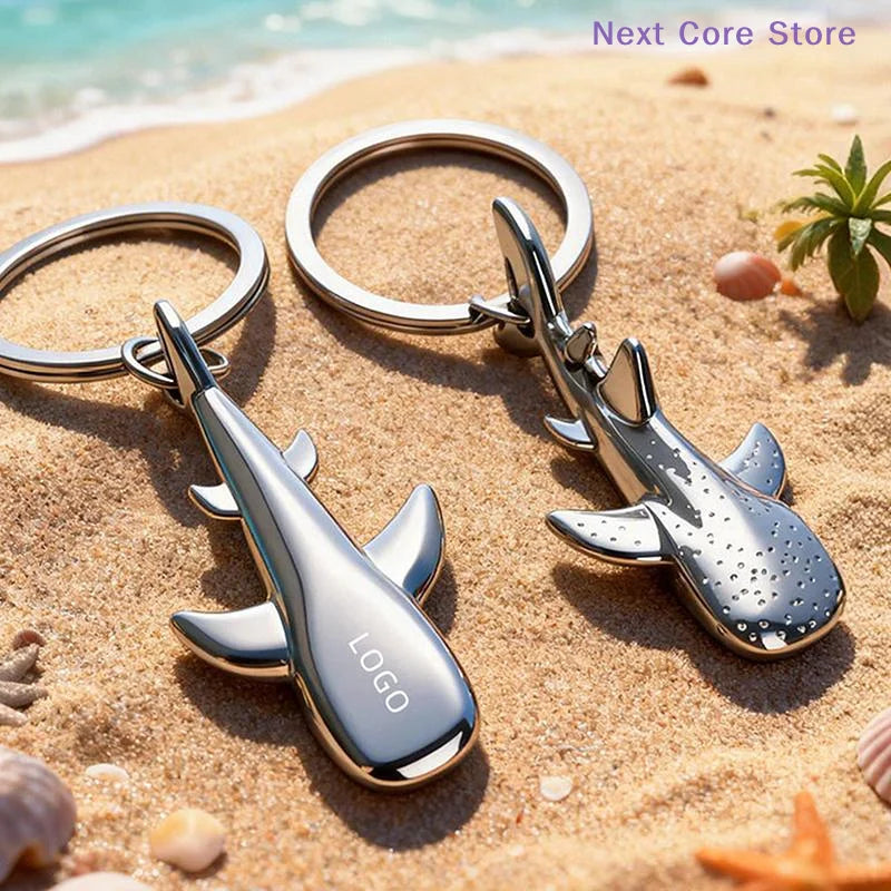 Metal Whale Shark Keychain – Ocean Pendant Key Ring Gift Novelty Keychain HIP