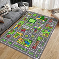 Kids Play Mat – Cartoon Racing Track & City Road Carpet Kids Play Mat HIP 2 120x160cm-Felt