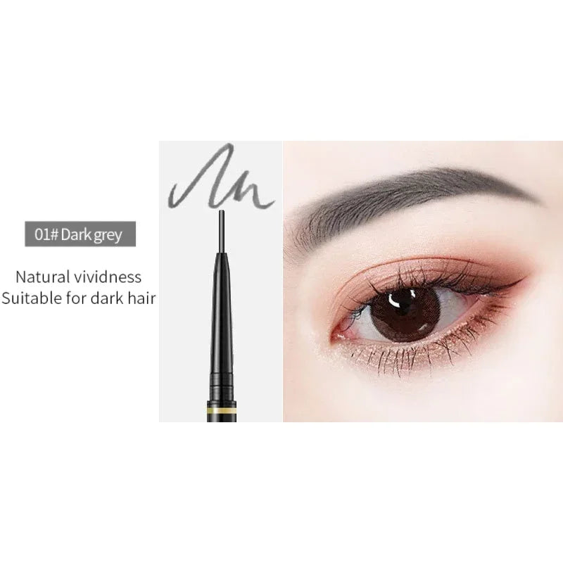 Novo Color Double Eyebrow Pencil with Brush Waterproof Lasting Extremely Slim Sketch Eye Brow Tattoo Pen Eye Makeup Cosmetic HIP 01