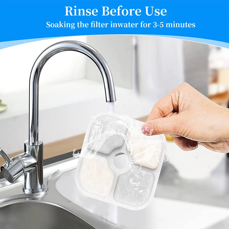 6/12/18/24PCS Activated Carbon Replacement Filters For Pet Automatic Drinking Fountain Battery Operated Cat Water Fountain HIP