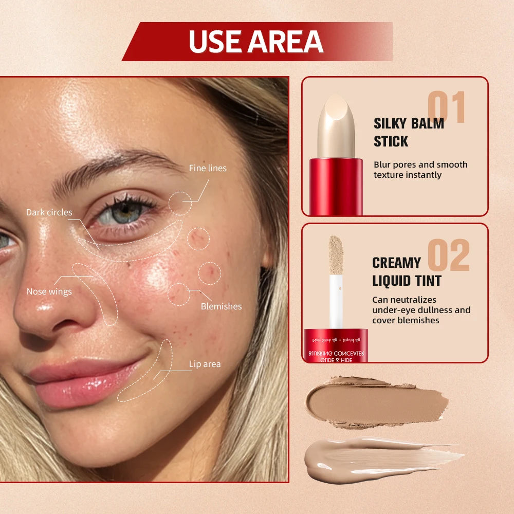 Super Concealer Creamy Glide Blurring Texture Conceals Dark Circles Wrinkles Long Lasting Water Proof Base Makeup HIP
