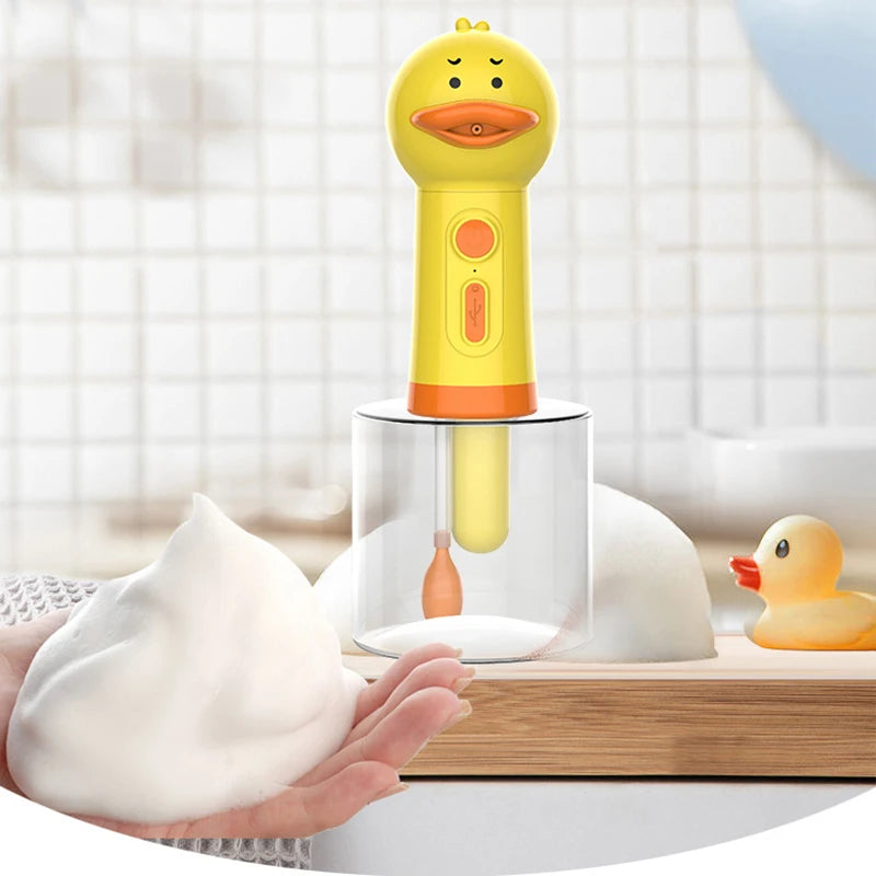 Small Yellow Duck Pet Cleaning Bathing Electric Foam Machine Usb Charging Automatic Soap Dispenser Foam Machine Pet Accessories HIP