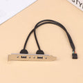 USB 2.0 to 9-Pin Motherboard Rear Panel Expansion Bracket – 2 Port USB Header Adapter HIP one size