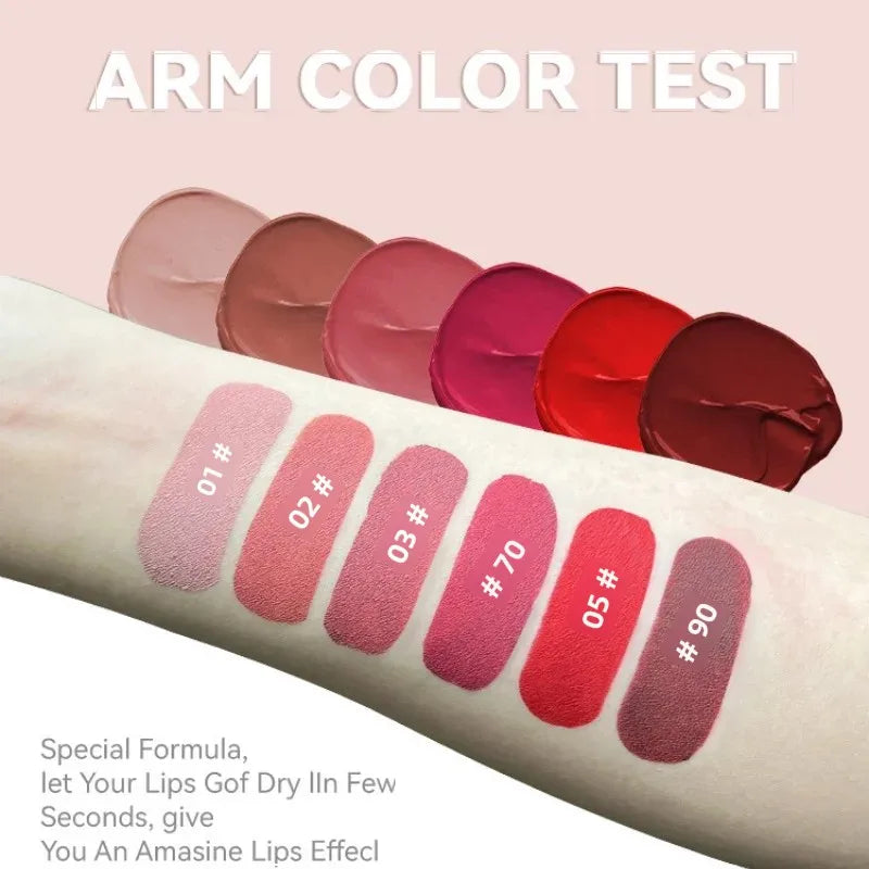 MLSMILE 3-Piece Velvet Matte Lip Gloss Set – Long-Lasting Liquid Lip Gloss Set HIP