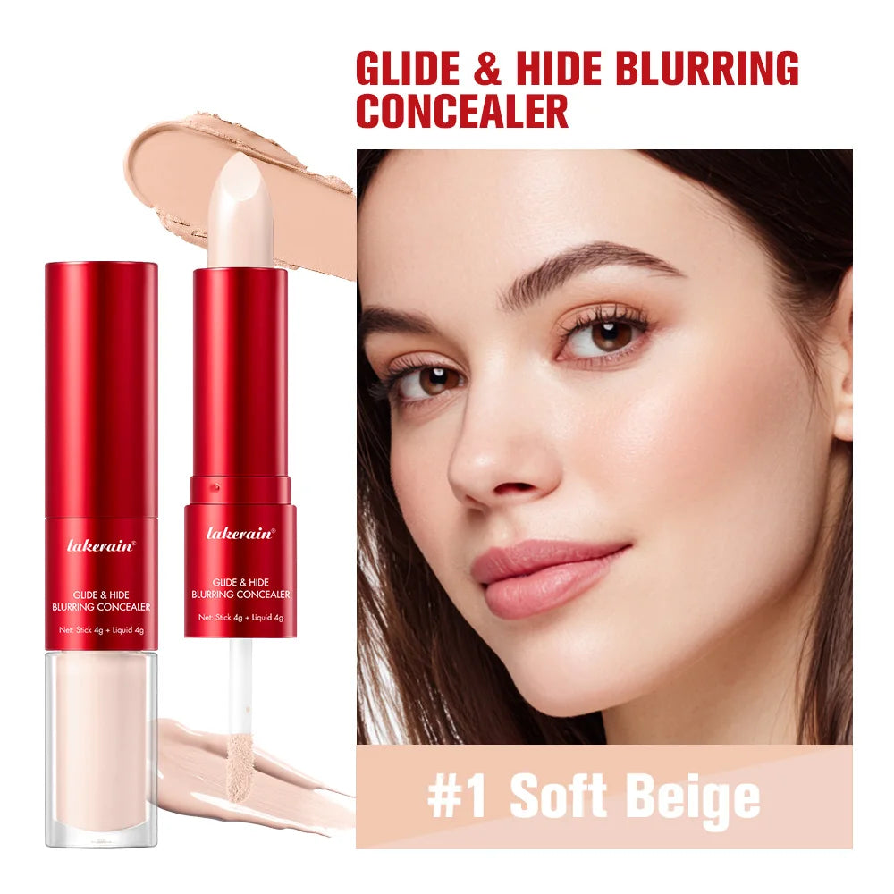 GlideHide Blurring Concealer Creamy texture Conceals dark circles wrinkles Dual formula liquid tip balm stick Long-lastin HIP 1Soft Beige