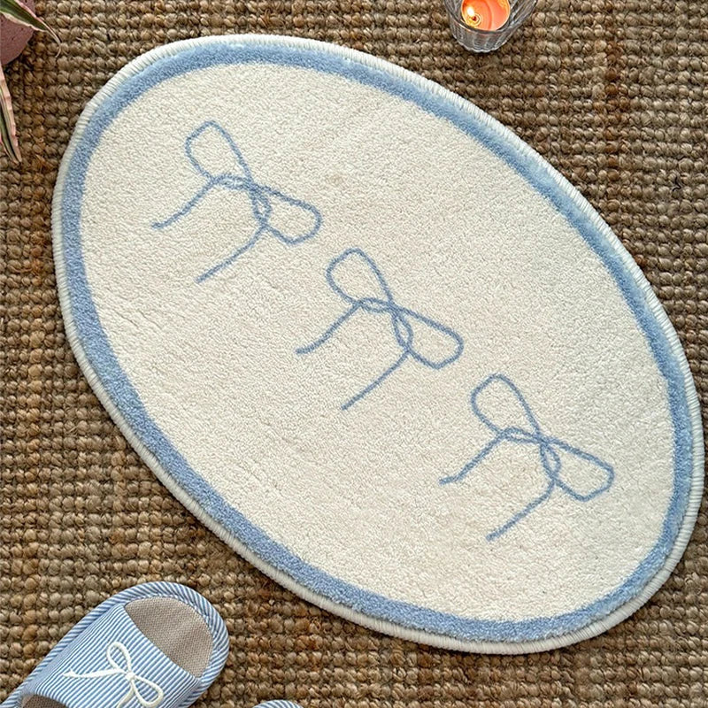 Fluffy Bow-Pattern Bedroom Rug – Soft Modern Minimalist Mat Area Rug HIP