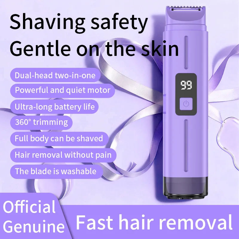 2-in-1 Electric Women's Shaver & Epilator – Legs & Bikini Electric Lady Shaver HIP Purple