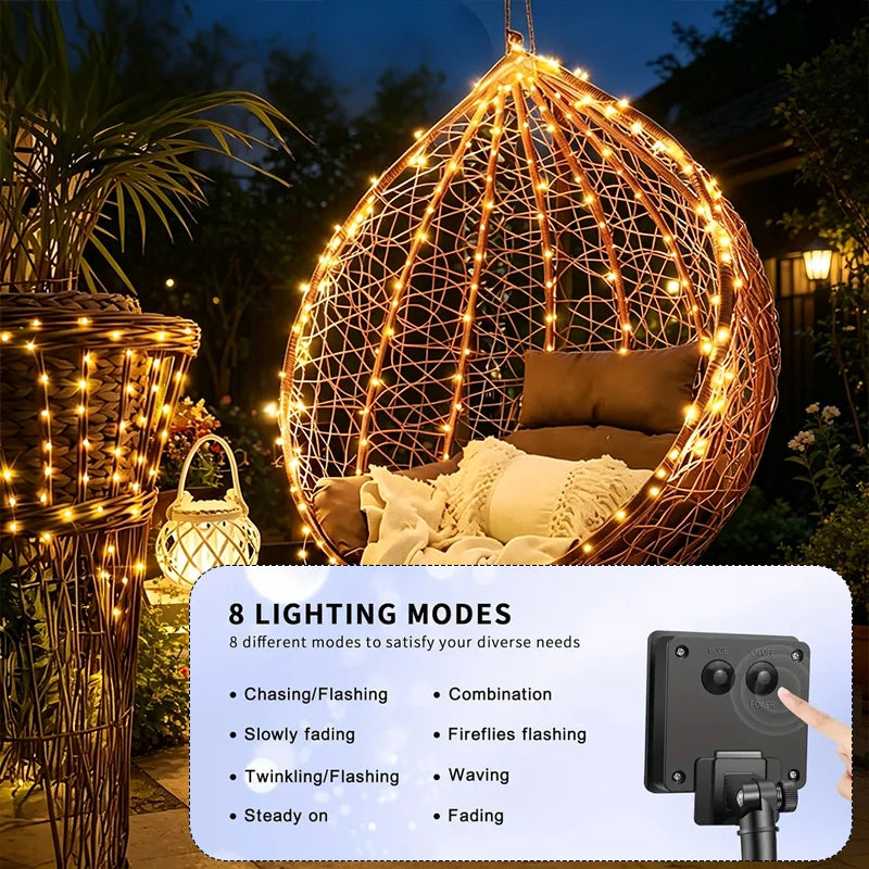 Solar Fairy String Lights 8 Modes IP65 Waterproof | Garden & Patio Solar String Lights HIP