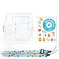 3-in-1 Clear Case & Strap for Fujifilm Instax Mini SE Camera Protective Case HIP Blue Beach Travel