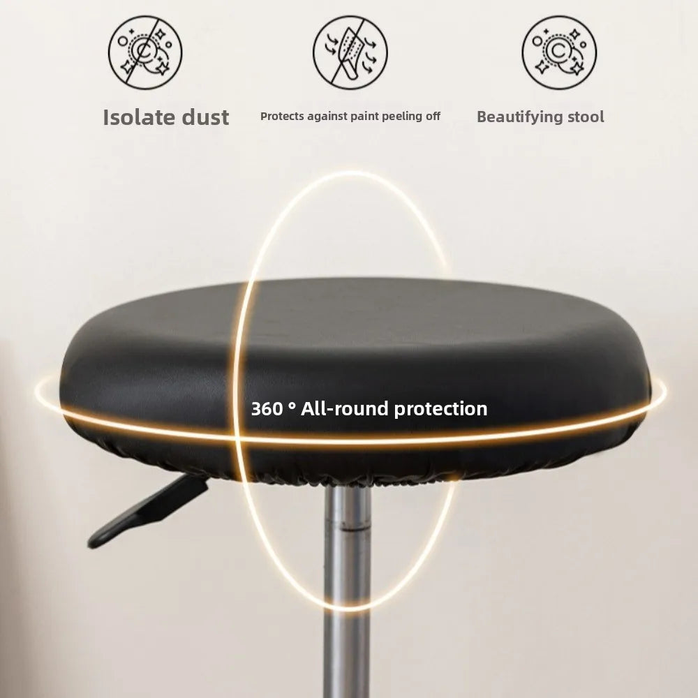 PU Leather Round Bar Stool Cover – Waterproof & Dustproof Stool Seat Cover HIP