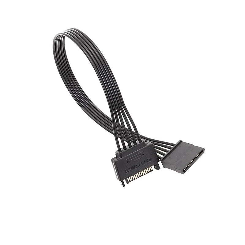 SATA 15-Pin Male to Female Flat Power Extension Cable 30cm SATA Power Cable HIP As Photo 30CM