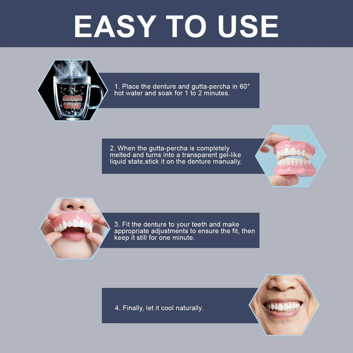 Temporary Denture Reline Kit – Full Upper & Lower Veneer Cover Denture Reline Kit HIP