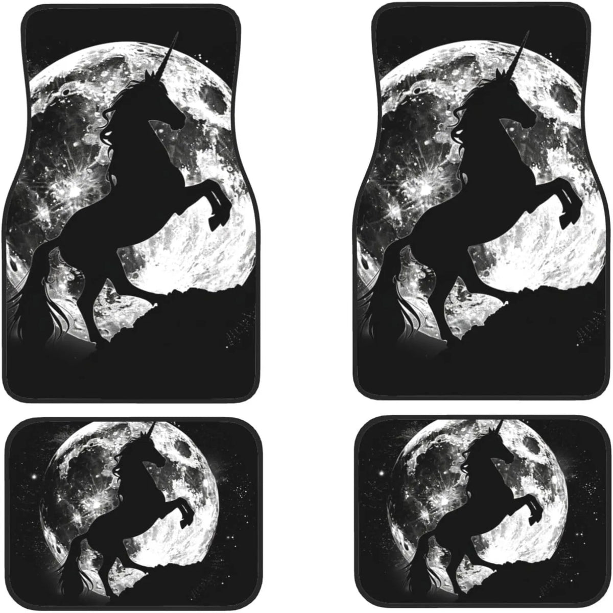 Unicorn Full Moon Car Floor Mats – 4-Piece Universal Set Car Floor Mats HIP black