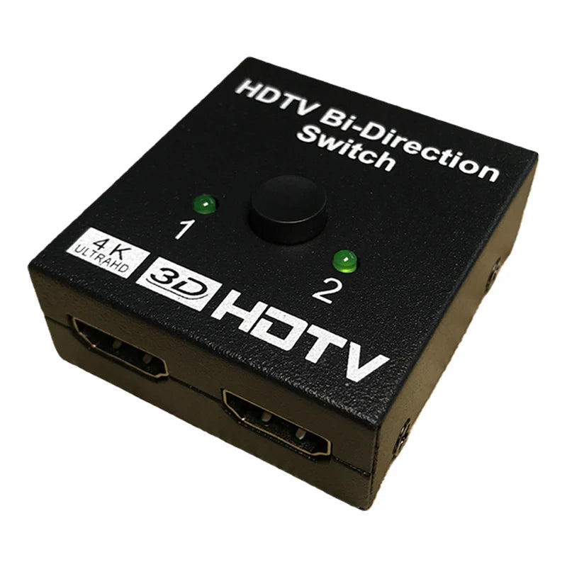 4K HDMI Bidirectional Switch Splitter 2-In-1-Out Adapter HDMI Switch Splitter HIP Black No plug