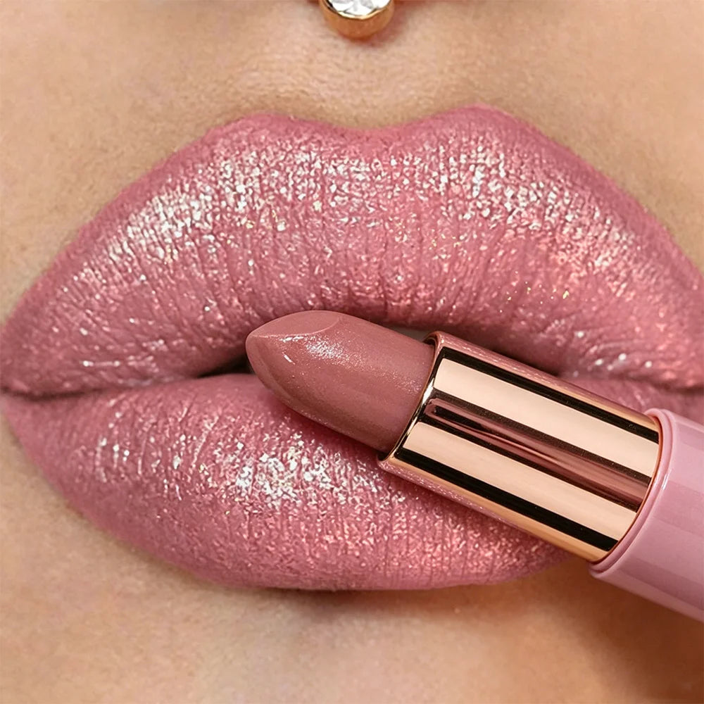 JUJU Dream Shimmer Glitter Lipstick – Metallic Matte & Waterproof Shimmer Glitter Lipstick HIP