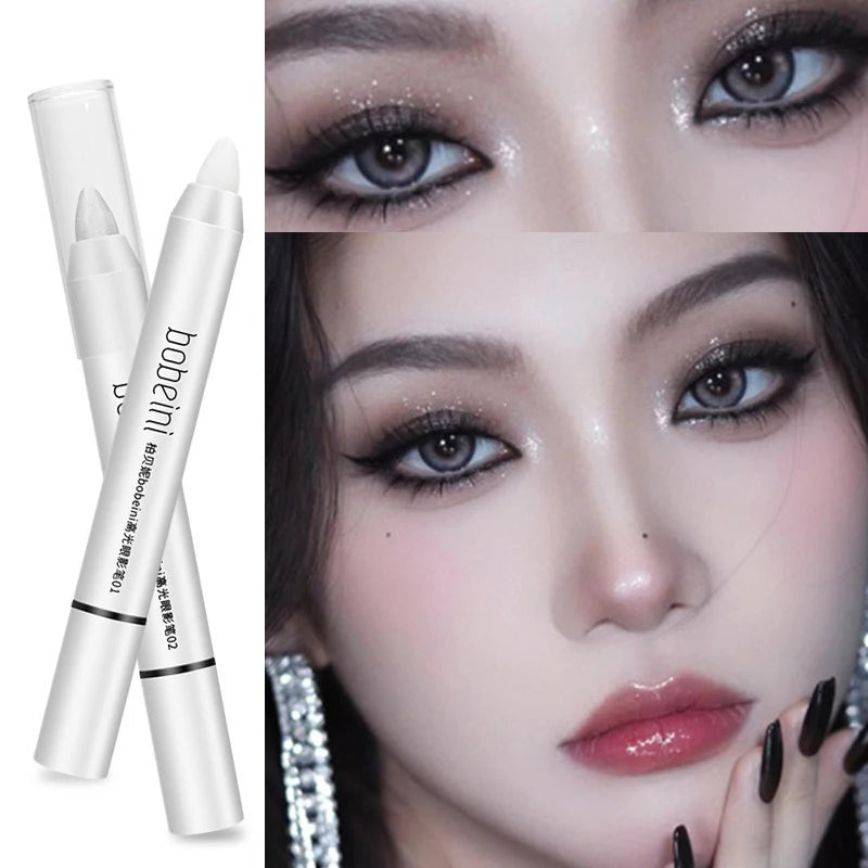 1-3pc Highlighter Brightening Silkworm Pen Pearlescent Matte Eyeshadow Pencil Makeup Eye Makeup Long-lasting Pearlescent Stick HIP