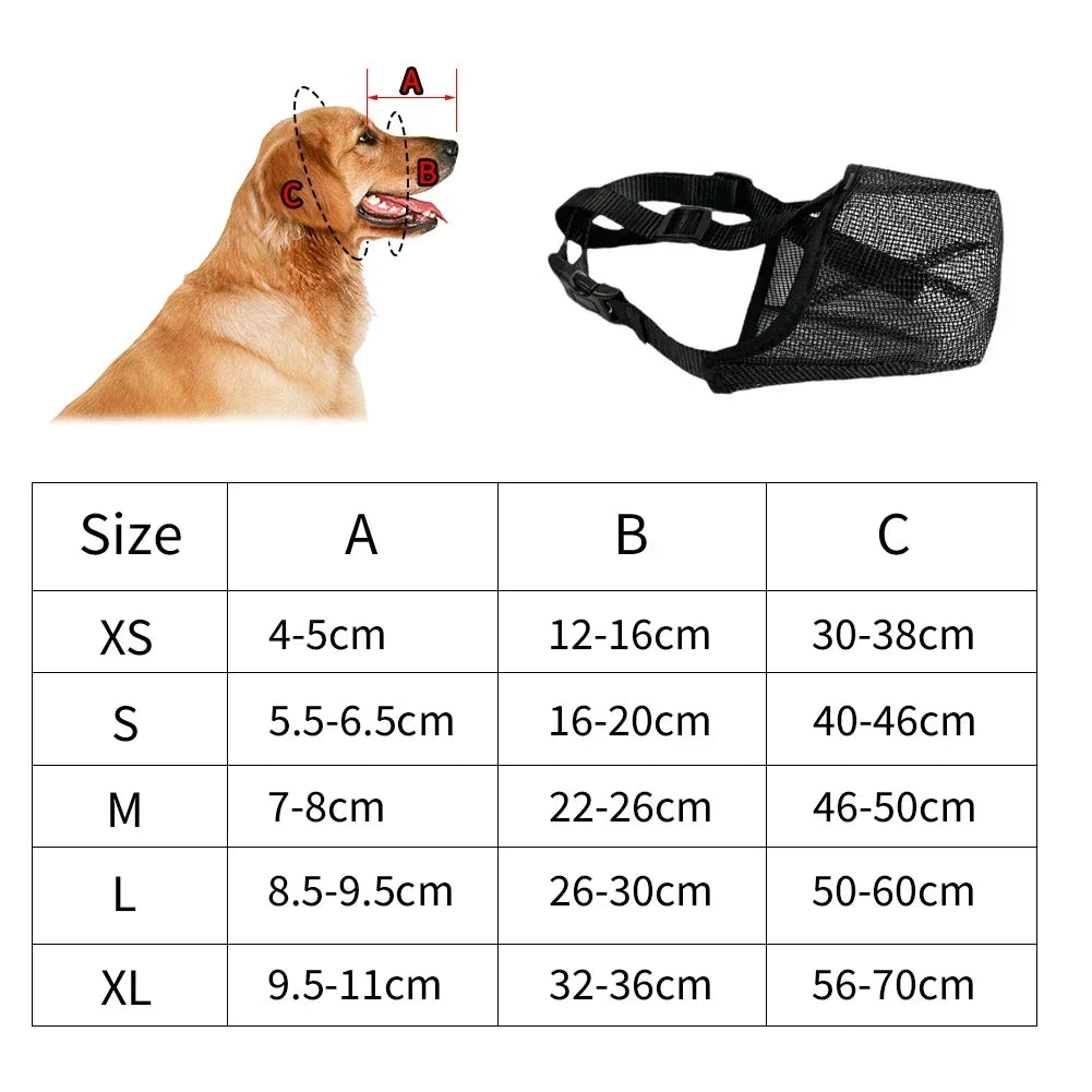 Soft Mesh Covered Dog Muzzle Poisoned Bait Protection With Adjustable Straps Prevent Biting Chewing And Licking HIP