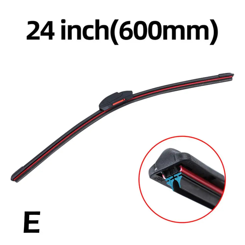 Car Windshield Wiper Blades Universal Water Repellent Wiper Blades Soft Double Layer Rubber Frameless Bracketless Car Wipers HIP 24 inch 600mm