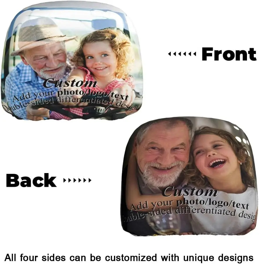 2-Pack Custom Car Headrest Covers – Personalized & Breathable Car Headrest Cover HIP