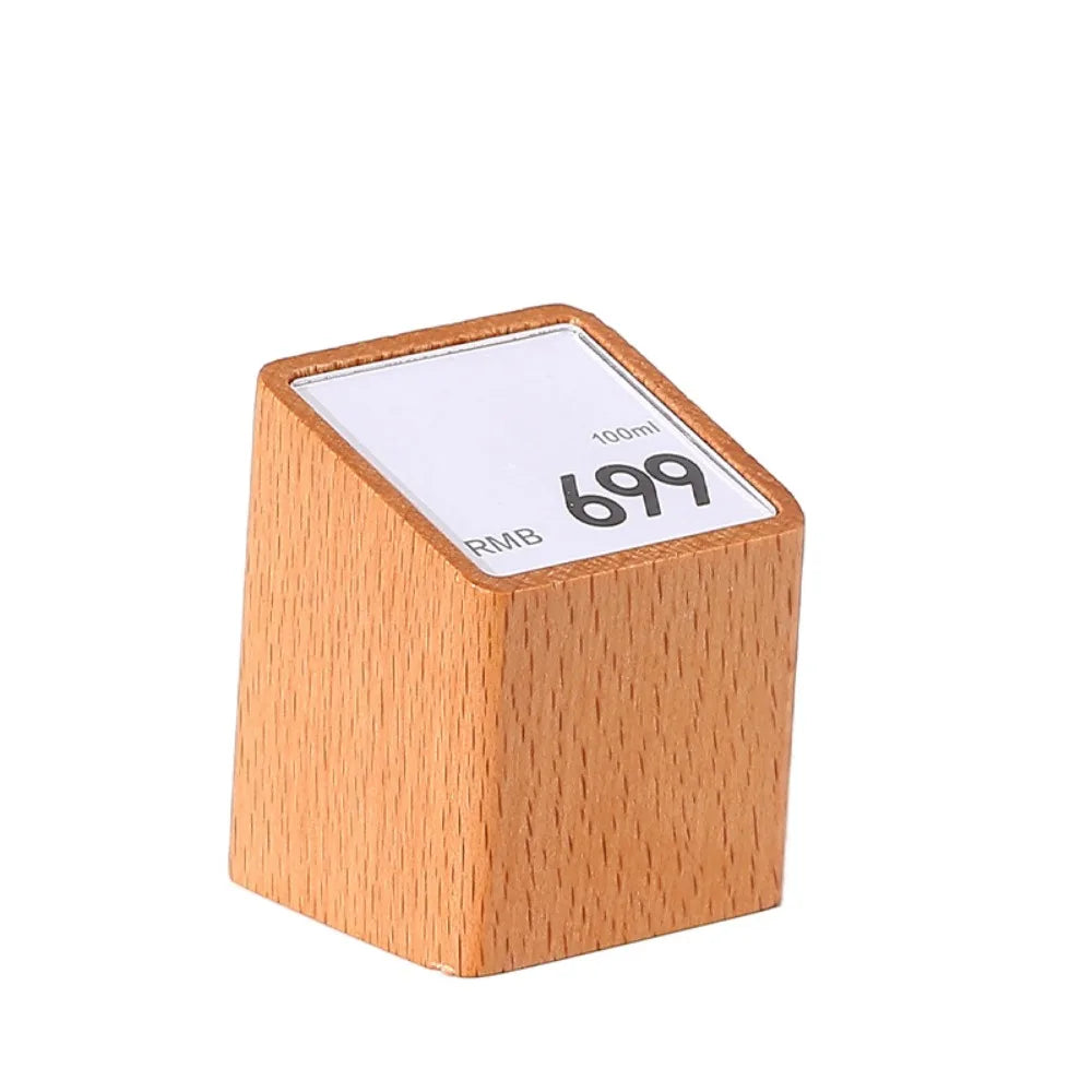 Wood Base Acrylic Price Tag Holder Stand – 3 Sizes Price Tag Display Stand HIP Khaki-M