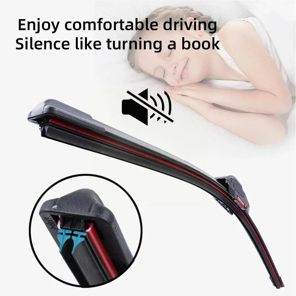 Car Windshield Wiper Blades Universal Water Repellent Wiper Blades Soft Double Layer Rubber Frameless Bracketless Car Wipers HIP