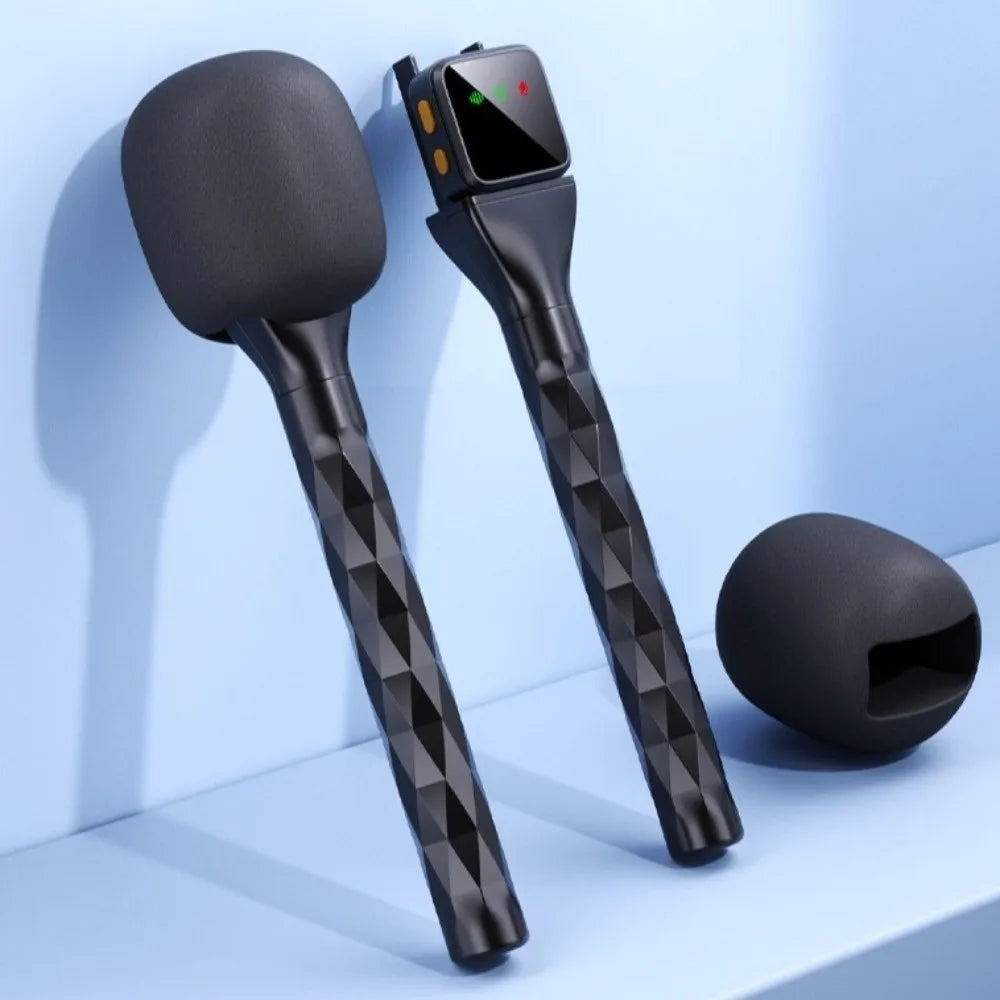 Lavalier Mic Handheld Grip Stick with Windproof Sponge – Black Microphone Grip Adaptor HIP