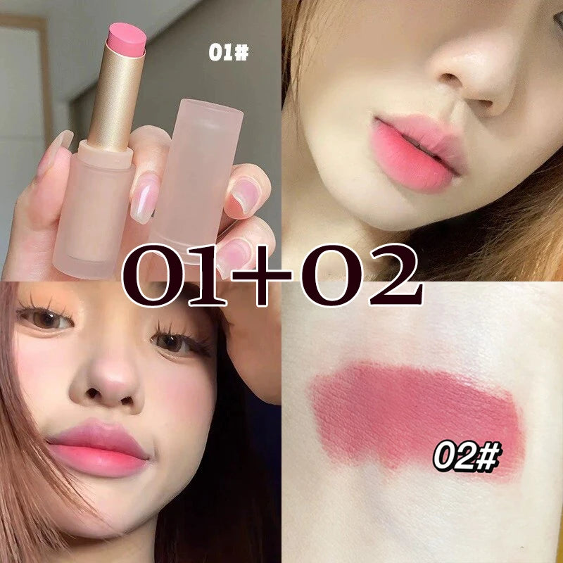 1/2Pc 6-color Matte Velvet Lipstick Silky Texture Without Drying Easy To Apply Long-lasting No-stick Velvet Mist Lipstick Makeup HIP 01 Add 02-2Pc