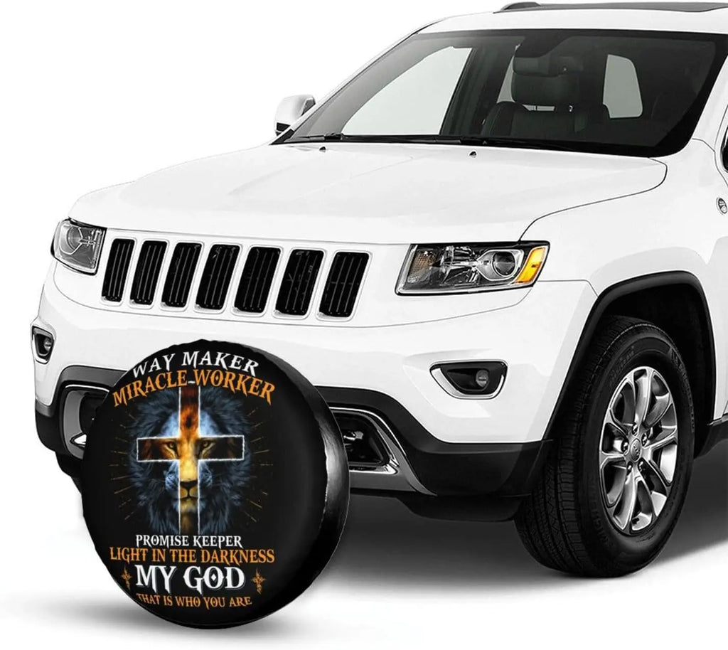 Christian Jesus Spare Tire Cover – Universal Fit SUV RV Truck Spare Tire Cover HIP