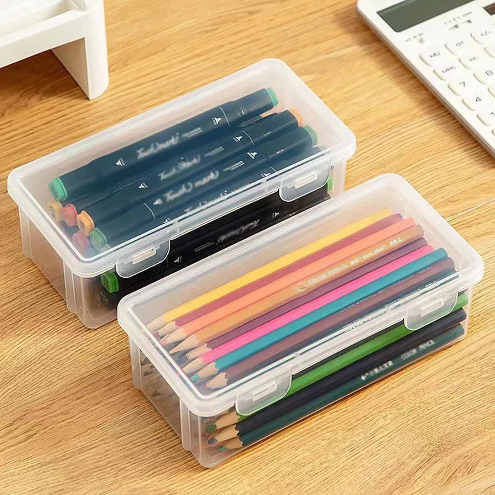 6-Pack Clear Plastic Storage Boxes with Hinged Lids Plastic Storage Boxes HIP