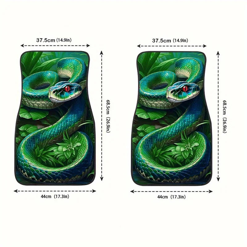 Universal Car Floor Mats – Green Snake Non-Slip & Washable Car Floor Mats HIP