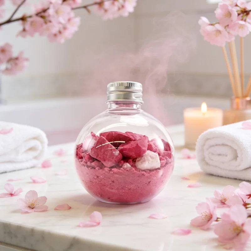 Cherry Blossom Bath Salts – Mineral Soak & Aromatherapy Mineral Bath Salts HIP Beige 90g