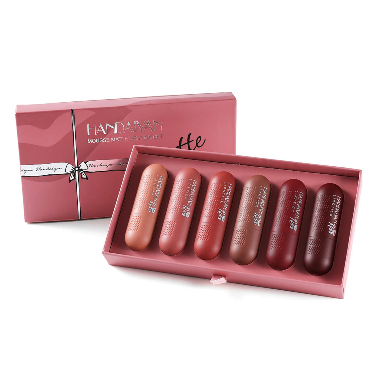 Handaiyan 6-Color Velvet Matte Lipstick Set – Gift Box Matte Lipstick Set HIP H1042 Full Size