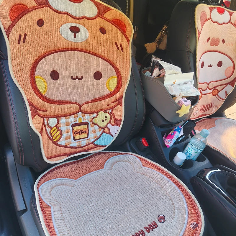 Panda Bubu & Dudu Car Seat Cushion – Cartoon Style Car Seat Cushion HIP