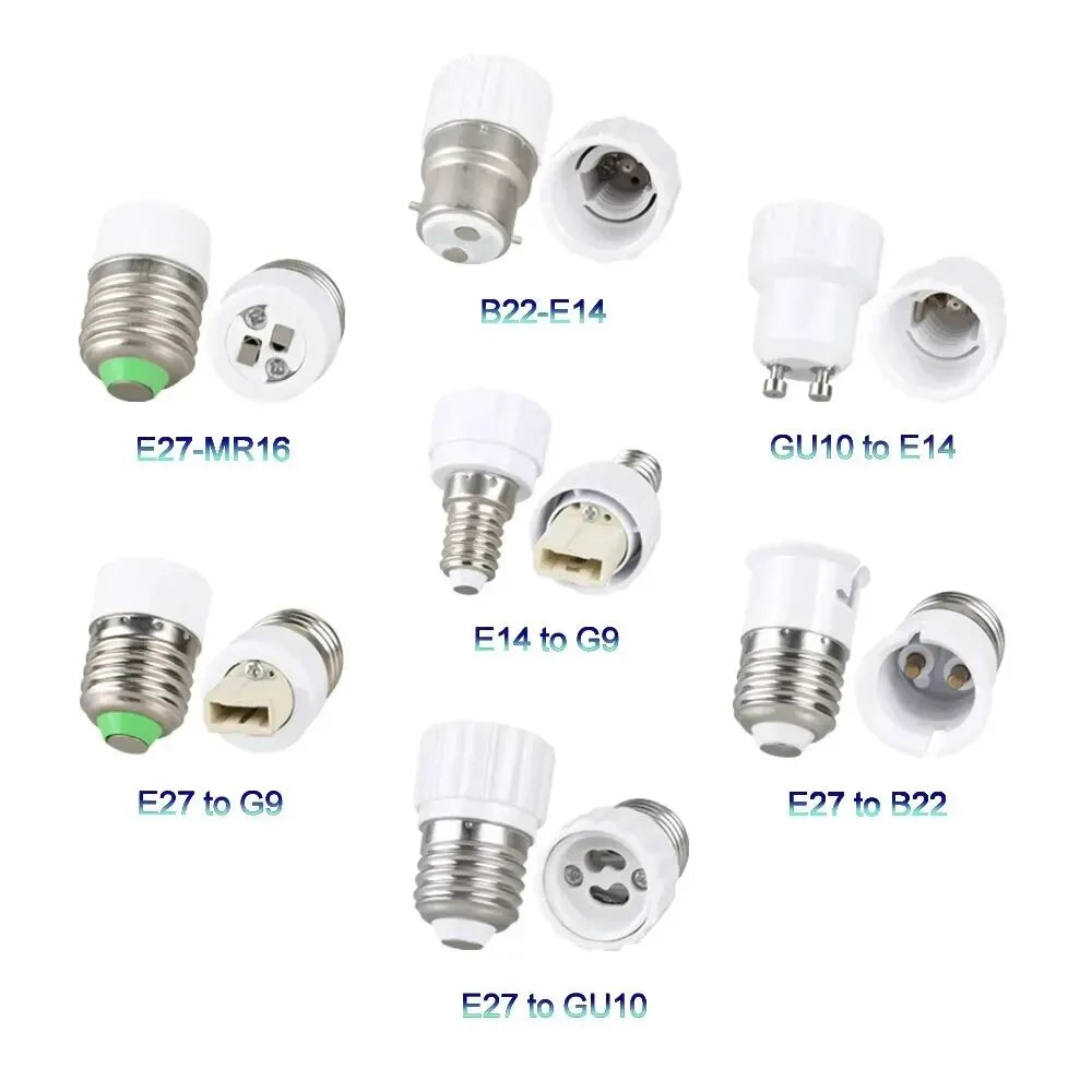 E17 E27 Lamp Base Accessories E14 E12 Lamp Holder GU10 G9 B22 MR16 Light Bulb Socket Lamps Adapter Household Converter Fittings HIP