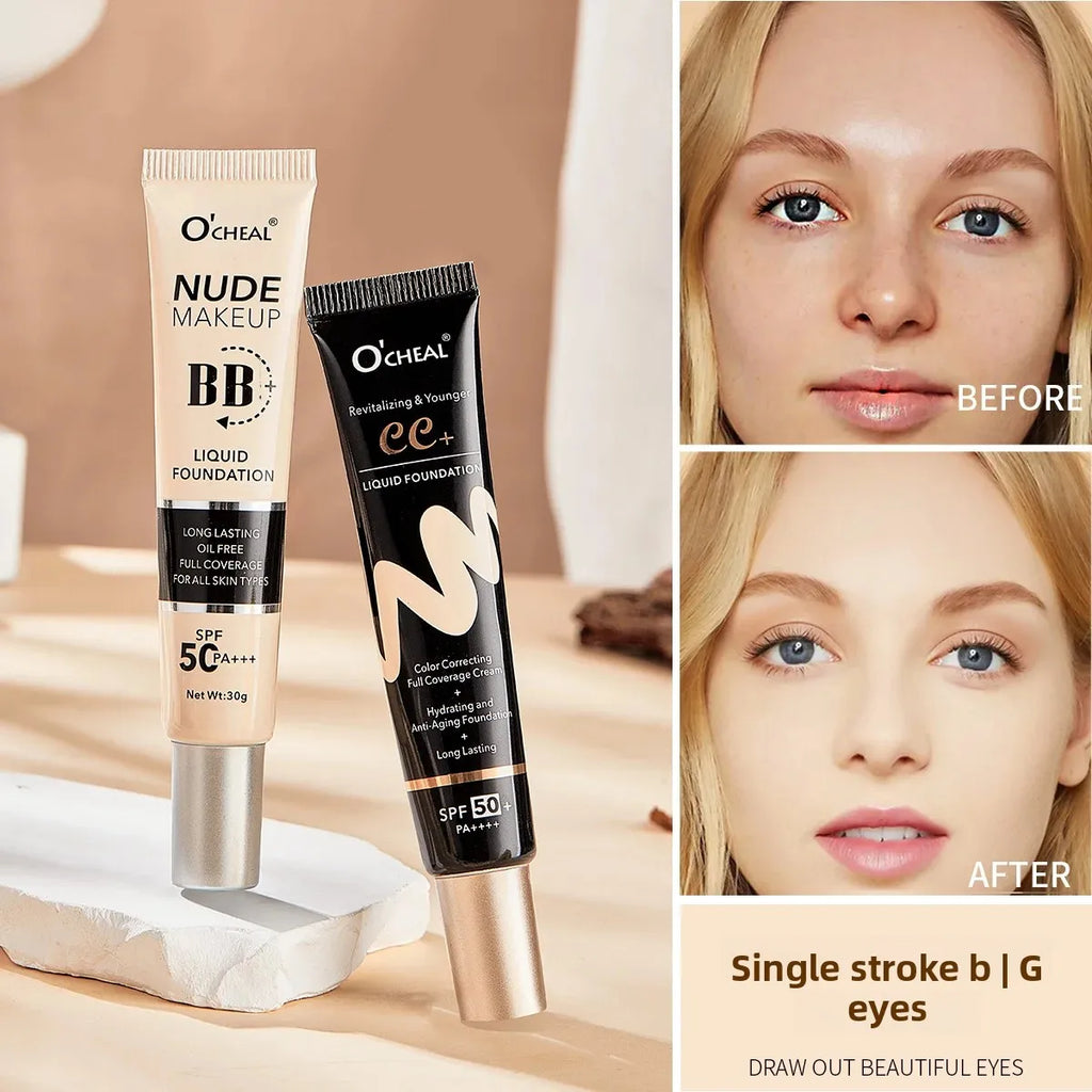 BB Cream SPF50 PA++++ Foundation Primer – Waterproof, Brightening BB Cream Foundation HIP