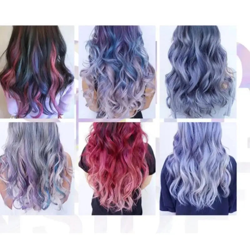 Temporary Hair Color Wax Kit – 6 Washable Shades & Brush Temporary Hair Color HIP