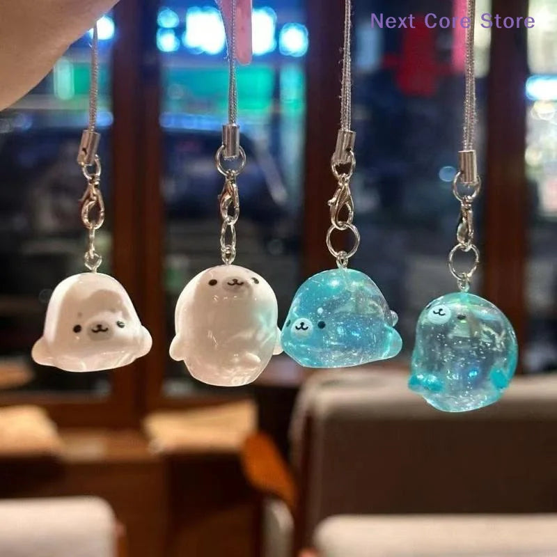 Cute 3D Seal Resin Keychain Bag Charm – 1/2/4 Pack Resin Bag Charm HIP