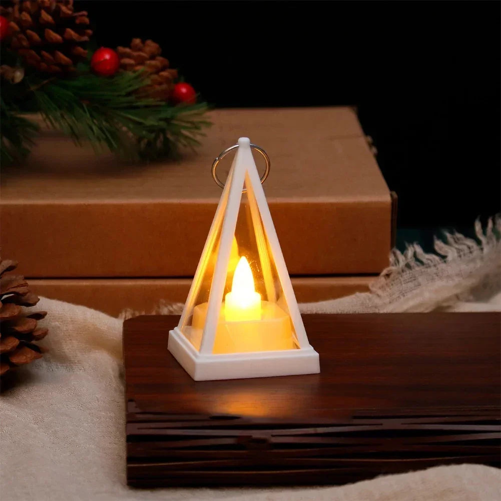 1pc Night Light Triangle Candle Pattern LED Electronic Light Bedroom Atmosphere Light Christmas Home Decoration Accessories HIP