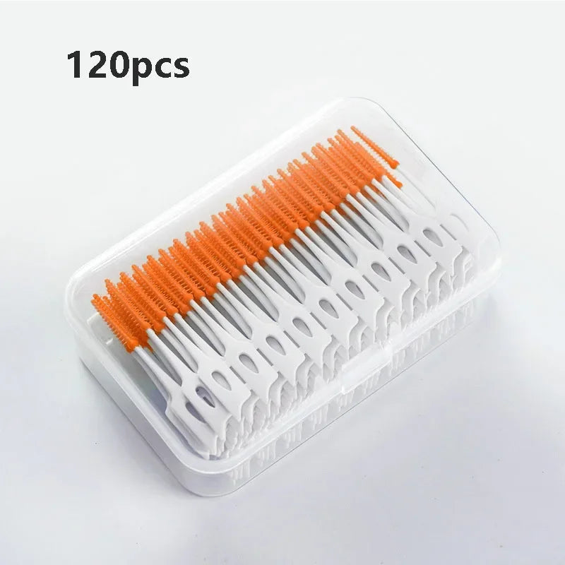 RUZOFO Interdental Silicone Brushes 40–200pcs | Oral Care Interdental Brush HIP C623-orange 120pcs