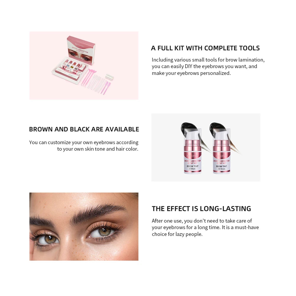 Permanent Brow or Lash Lift and Tint Kit Brow Lamination Eyelash Lifting Perming Lashes Black Brown Dye Eyes Makeup HIP