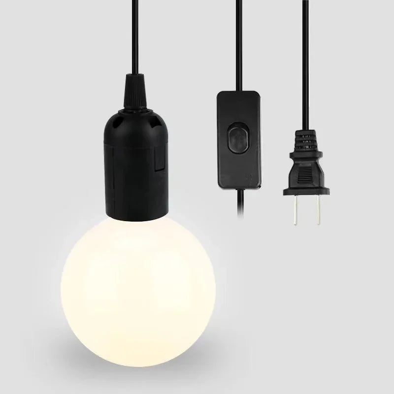 E27 Pendant Lamp Holder 1.8m Cord with EU Plug & Switch Pendant Lamp Socket HIP