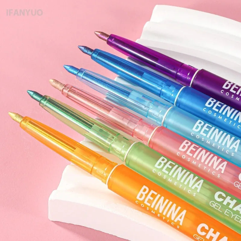 Shiny Chameleon Metallic Yellow Eyeliner Gel Pen Eyeshadow Multicolor Eye Liner Pearlescent Polarized Glitter Eye Pigment Makeup HIP