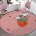 Space Round Rug – Rocket Astronaut Planets Stars Floor Mat Printed Area Rug HIP 2 120X120CM