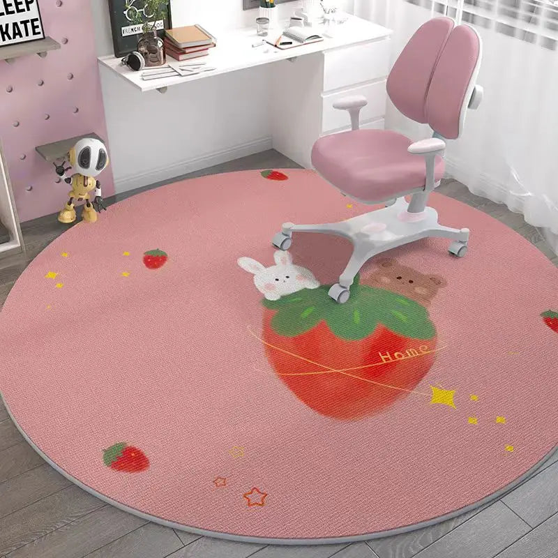 Space Round Rug – Rocket Astronaut Planets Stars Floor Mat Printed Area Rug HIP 2 120X120CM