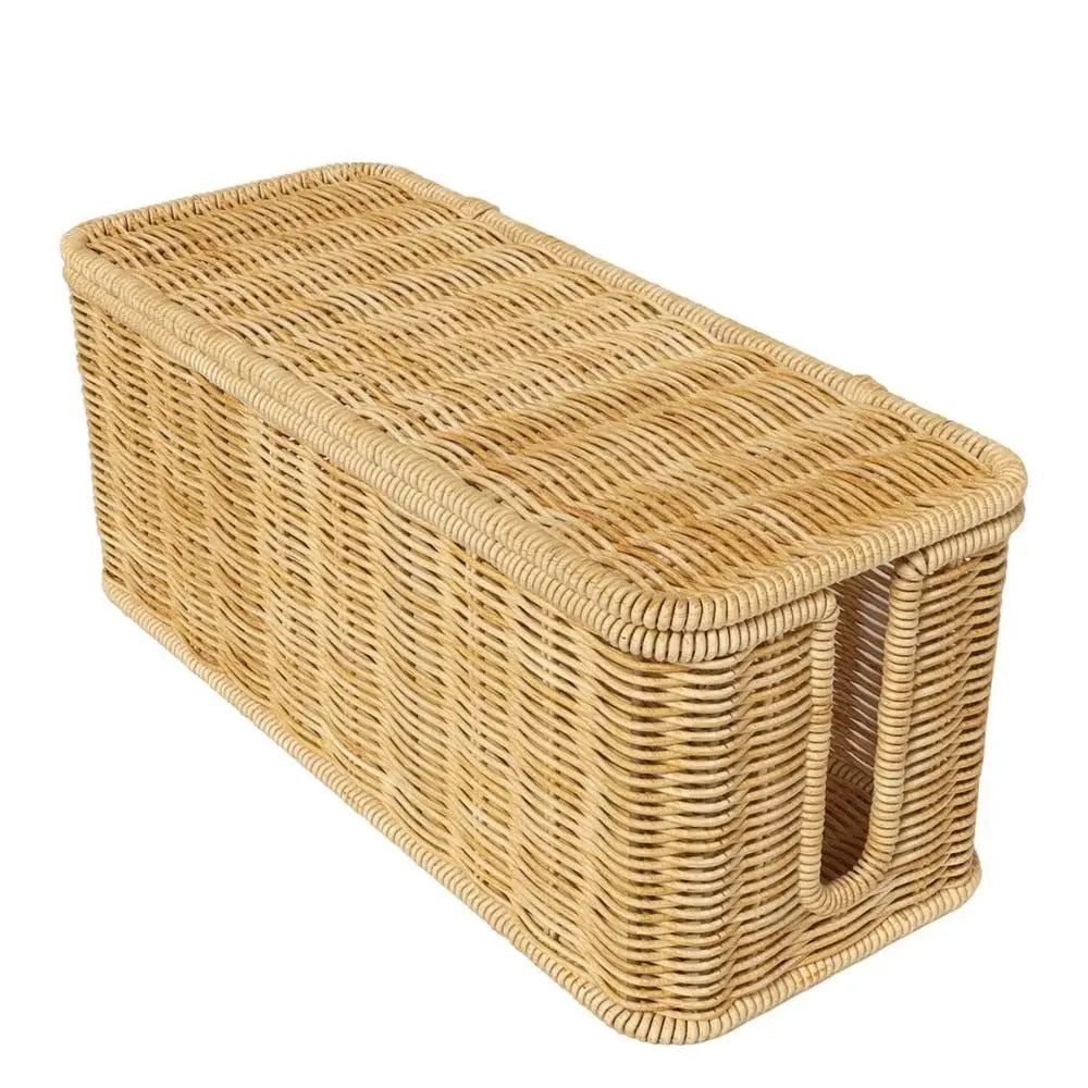 Rattan Cable Management Box with Lid – Cord Organizer Cable Management Box HIP